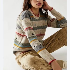 Women's Pendleton Bridger Stripe Lambswool Sweater Size L